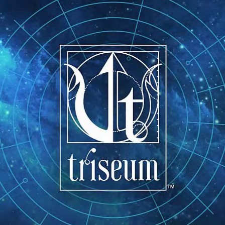 A preview image for Triseum & Live Lab, bearing the Triseum logo. It sits on a circular grid remeniscent of the unit circle, and both of those lay over a blue image of space, as though in a nebula.